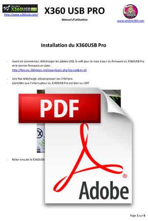 installation du x360usb pro