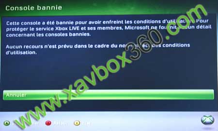 console bannie xbox live